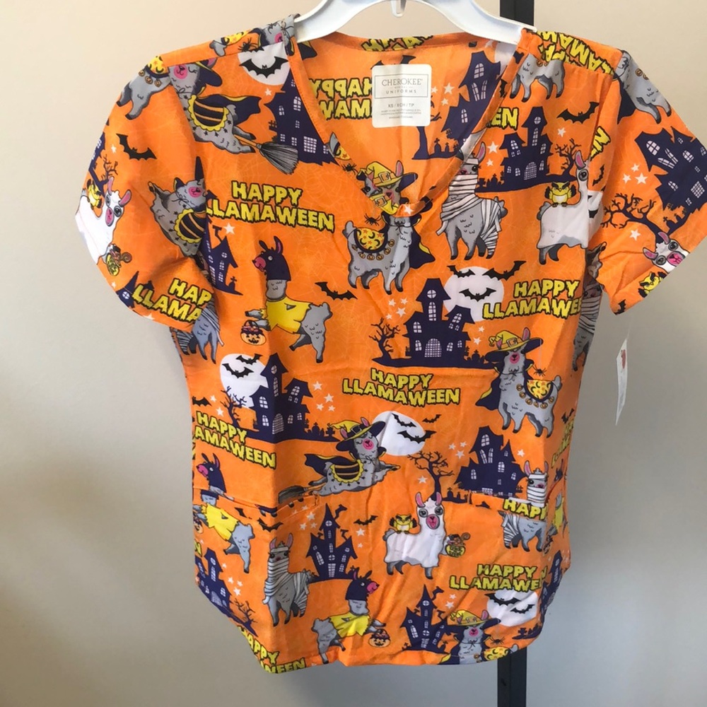 Cherokee Uniforms Halloween Womens scrub top. NWT. Multiple sizes.